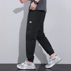 Men's Thin Ice Silk Casual Pants Fabrics Casual Trousers