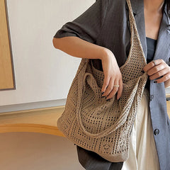 Knitted Handbags Beach Bags Shoulder Casual Tote