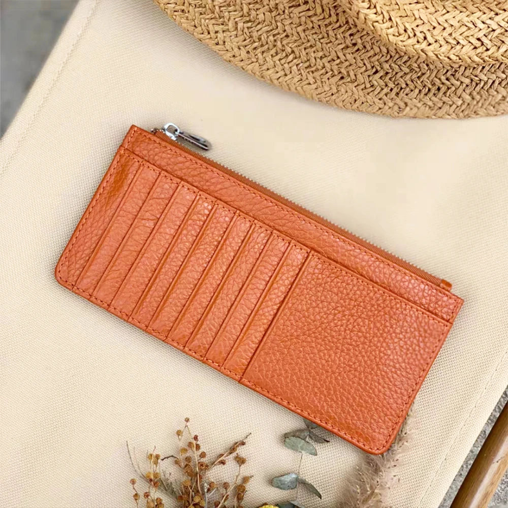 Fashion Card Holder Woman Genuine Leather Wallet Cowhide Vintage