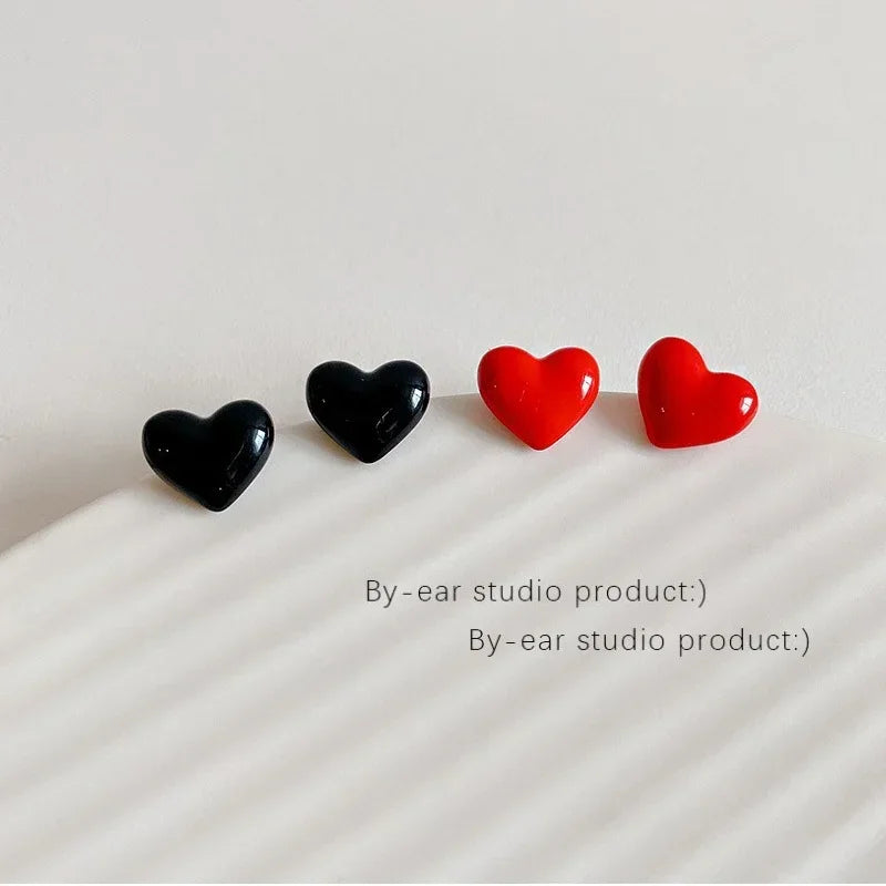 Small Cute Heart Stud Earrings for Women