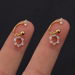 Stainless Steel Minimal Crystal CZ Star Ear Studs Earring