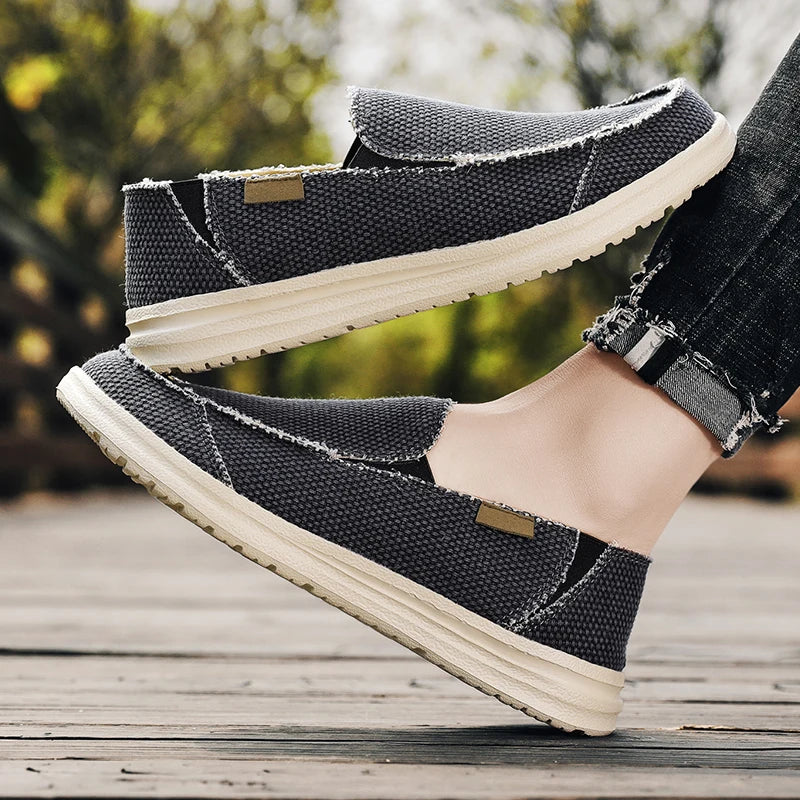 Summer Denim Canvas Men Breathable Casual Shoes Outdoor Sneakers