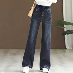 Casual Wide Leg Jeans Patchwork High Waist Vintage Baggy