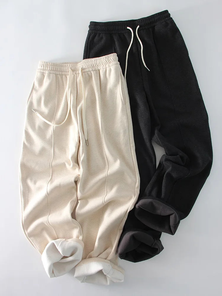 Wool Pants With Fleece Trousers High Waist Velvet Straight Leg Pants