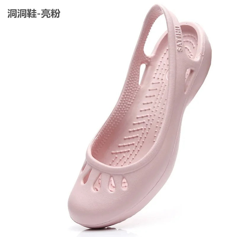 Summer Flat-heeled Hole Baotou Plastic Sandals