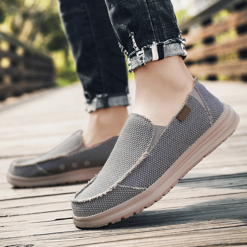 Summer Denim Canvas Men Breathable Casual Shoes Outdoor Sneakers