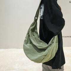 Solid Color Canvas Female Crossbody Bags Large Capacity