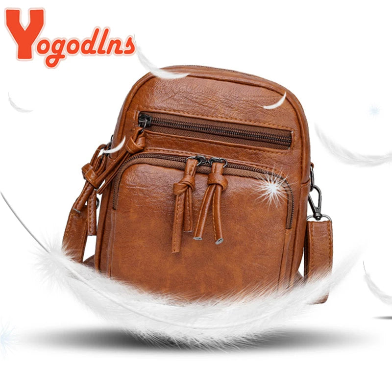 Vintage Crossbody Bag Women Soft PU Leather Shoulder Bag