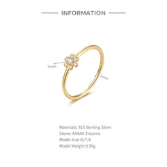 Simple Stylish Seven-Zircon Flower Ring