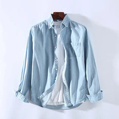 Casual Denim Fashion Casual Cotton Slim Fit Long Sleeve Shirt