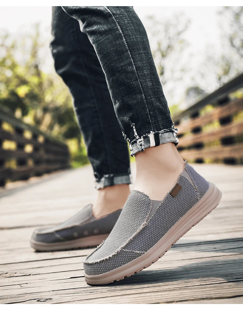 Summer Denim Canvas Men Breathable Casual Shoes Outdoor Sneakers