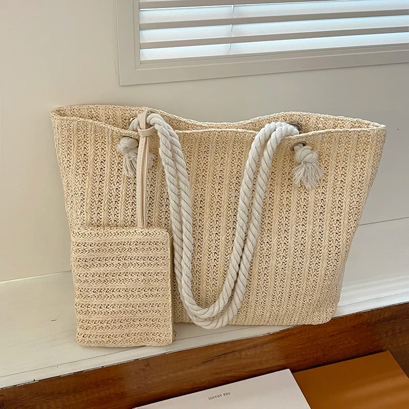 Summer Straw Bags For Women Weaving Totes Ladies Handbags