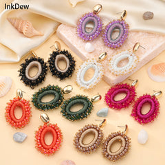 Fashion Big Drop Earrings for Thread Crystal Beads Jewelry