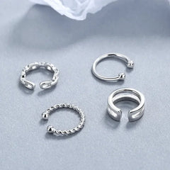 Chain Twist Smooth Surface Ear Cuff Clip Earrings