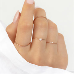 Simple Stylish Seven-Zircon Flower Ring