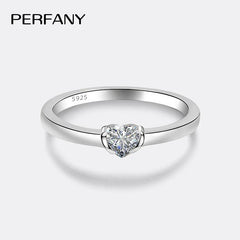 Heart Cut Moissanite Ring for Women Pure Classic Fashion Jewelry