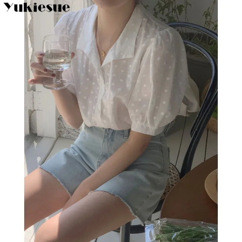 Shirts Women All-match V-Neck blouse shirts Style Clothing