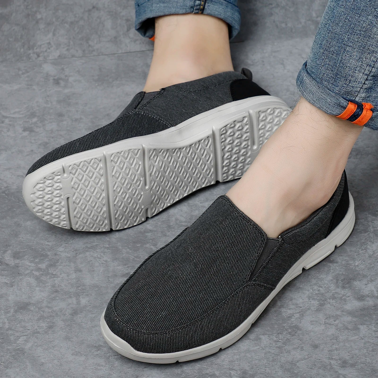 Men Canvas Shoes Comfortable Outdoor Slip On Sneakers