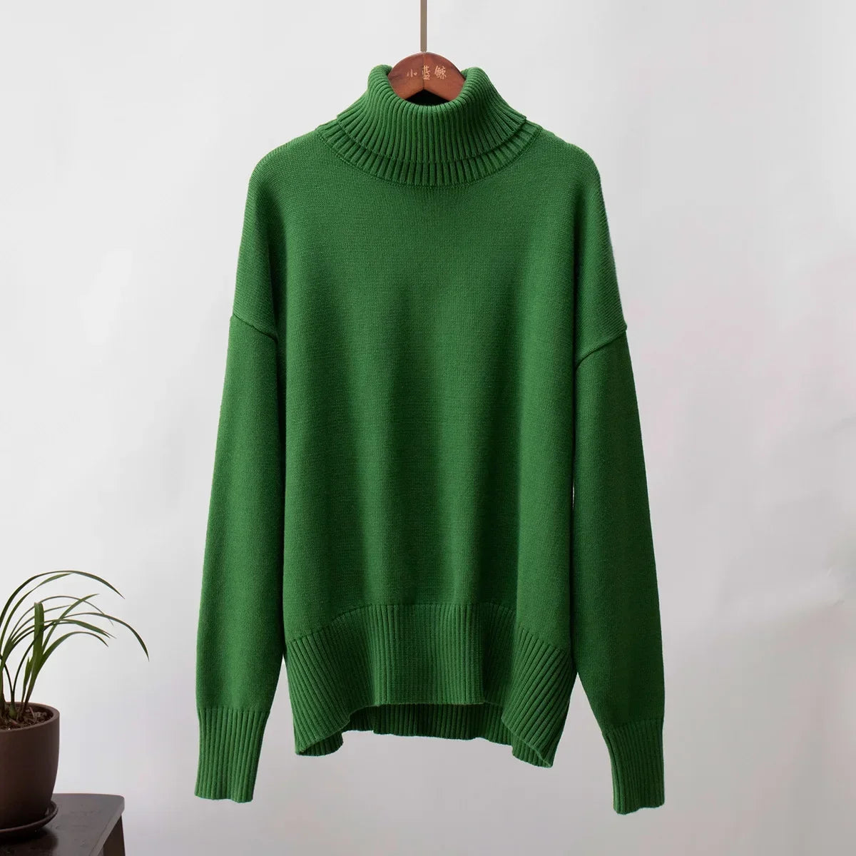 High Neck Pullover Warm Loose Knitted Base Sweater Jacket Tops