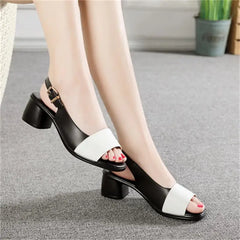 Chunky Heels Women Sandals Square Toe Ladies