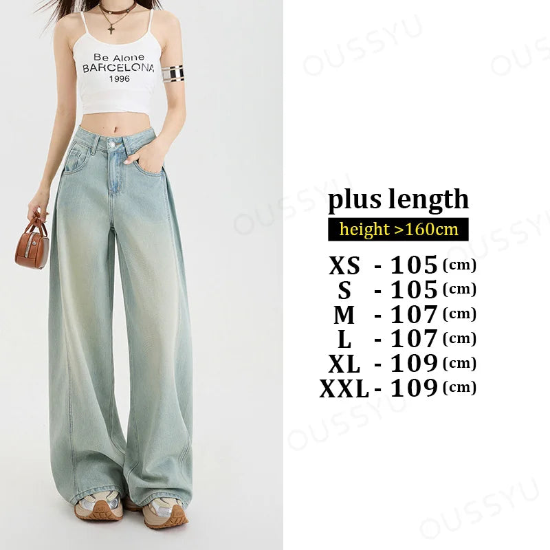 Lyocell Thin Woman Jeans High Waist Wide Leg Denim Clothing Design