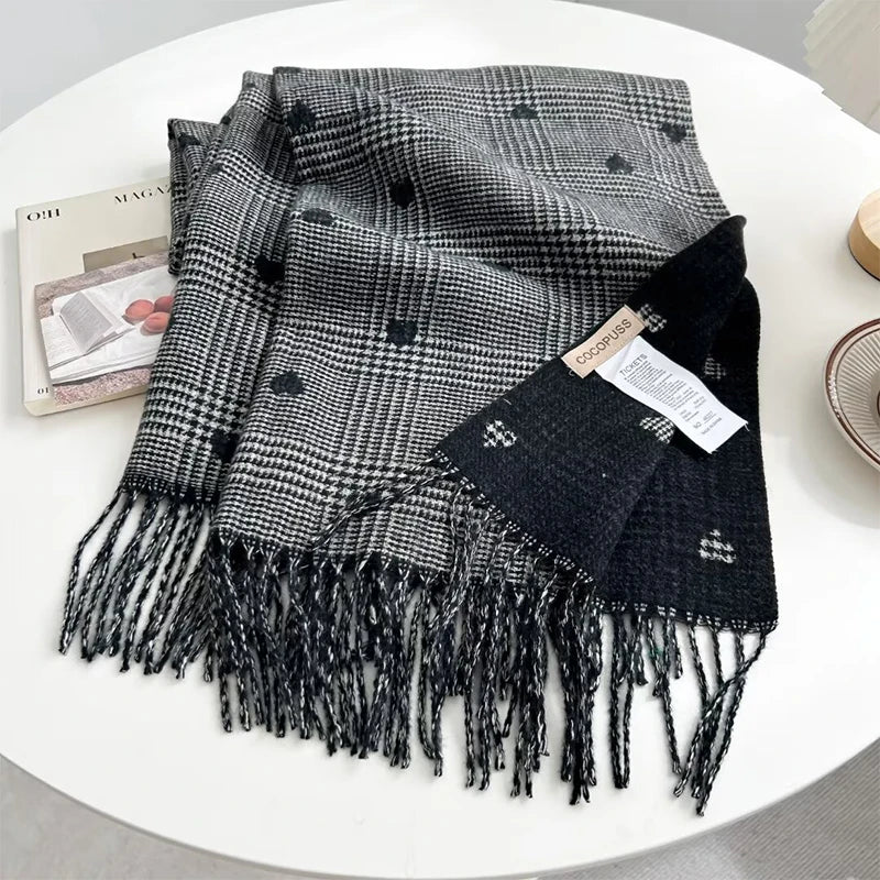 Women Winter Cashmere Scarf Plaid Bohemia