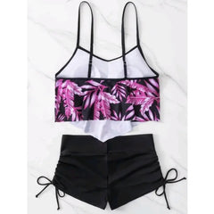 Print Swimwear Tankini Sets Women's Swimsuit Push Up