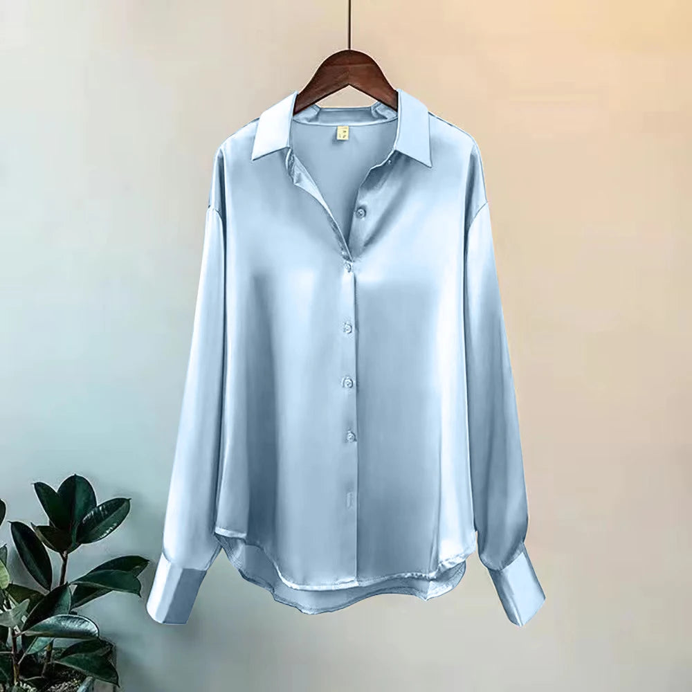 Office Lady Shirts And Blouses Woman Top Long Sleeve Fashion