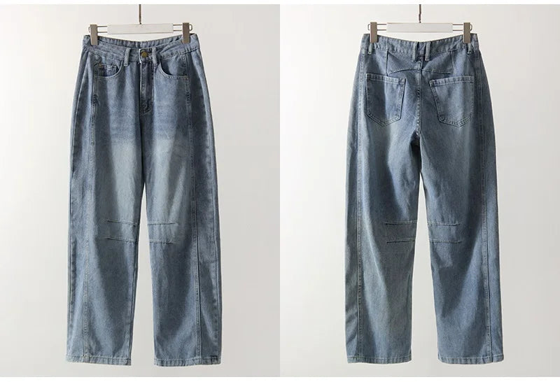 Baggy Streetwear Loose Low Waist Blue Wide Leg Jeans