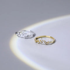 Silver Butterfly Simple INS Shiny Zircon Ring Jewelry Gift