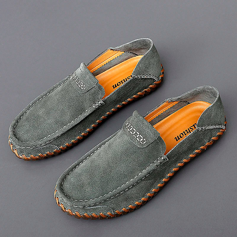 Suede Men Loafers Casual Shoes Slip On Moccasins Plus Size