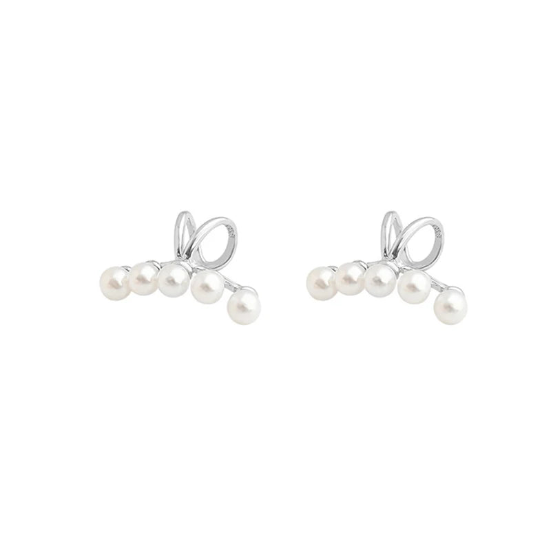 1pcs Ear Cuff Cross Clip On Pearl Earrings