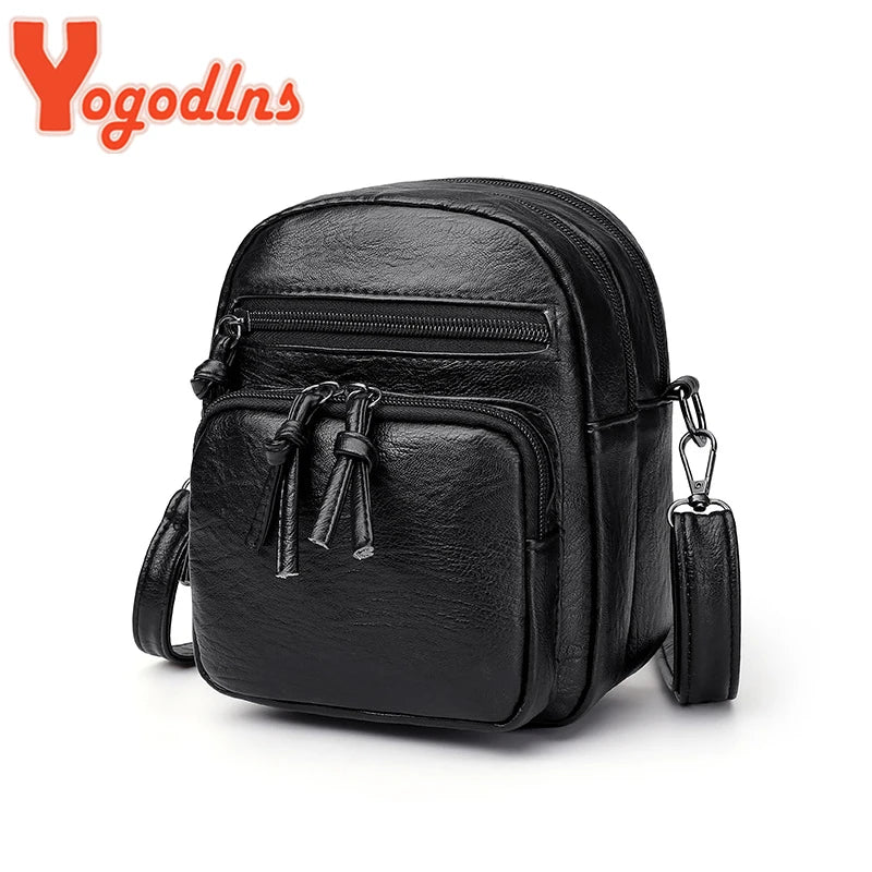 Vintage Crossbody Bag Women Soft PU Leather Shoulder Bag