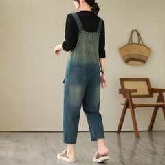 Fashion Gradient Denim Jumpsuit Clothing Overall Vintage Jeans