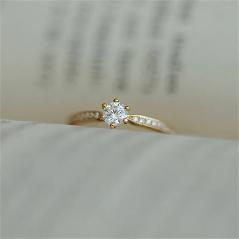 Plated Shining Zircon Ring Wedding Jewelry