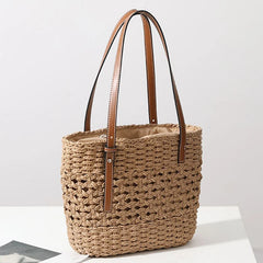 Casual Rattan Large Capacity Shopping Tote Handbags