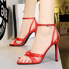 Summer Sandals Satin Hollowed Open Toe Pole Fashion