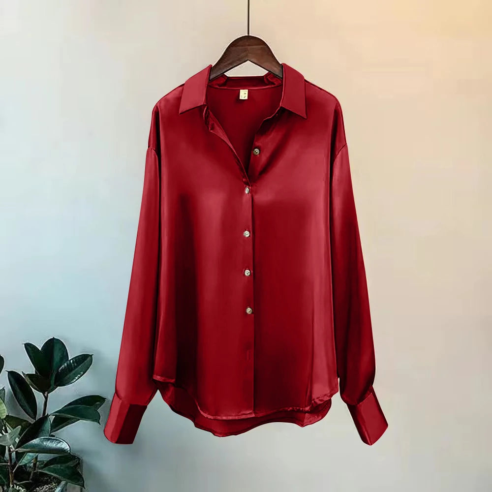 Office Lady Shirts And Blouses Woman Top Long Sleeve Fashion