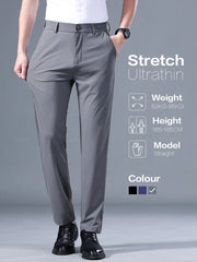 Trousers Men Business Elastic Waist Classic Thin Casual Suit Pants