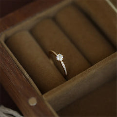 Plated Shining Zircon Ring Wedding Jewelry