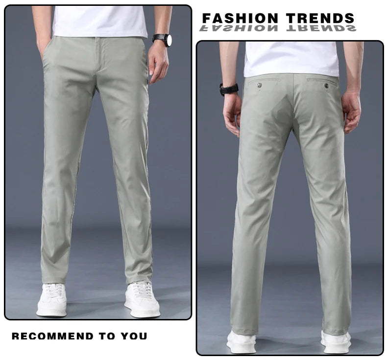 Summer Fabric Men's Thin Casual Pants Classic Fashion Regular Clothes