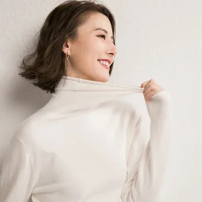 Women Sweater Turtleneck Shirts Fashion  Long Sleeve Pullovers