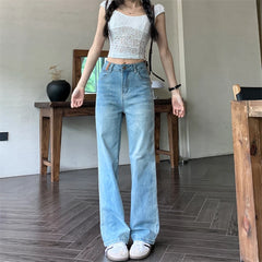 Retro Y2K Versatile Jeans Street Fashion Loose Straight Denim Trousers