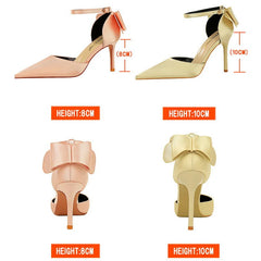 Bow-knot Kitten Heels Pumps Satin Stiletto Party Shoes