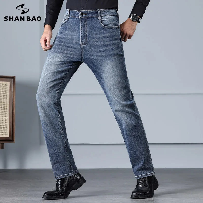 Business Casual Straight Jeans Loose Large Size Trousers