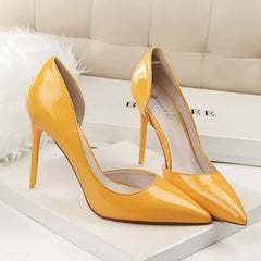 Women High Heels Yellow Pumps Office Stiletto Wedding Bridal