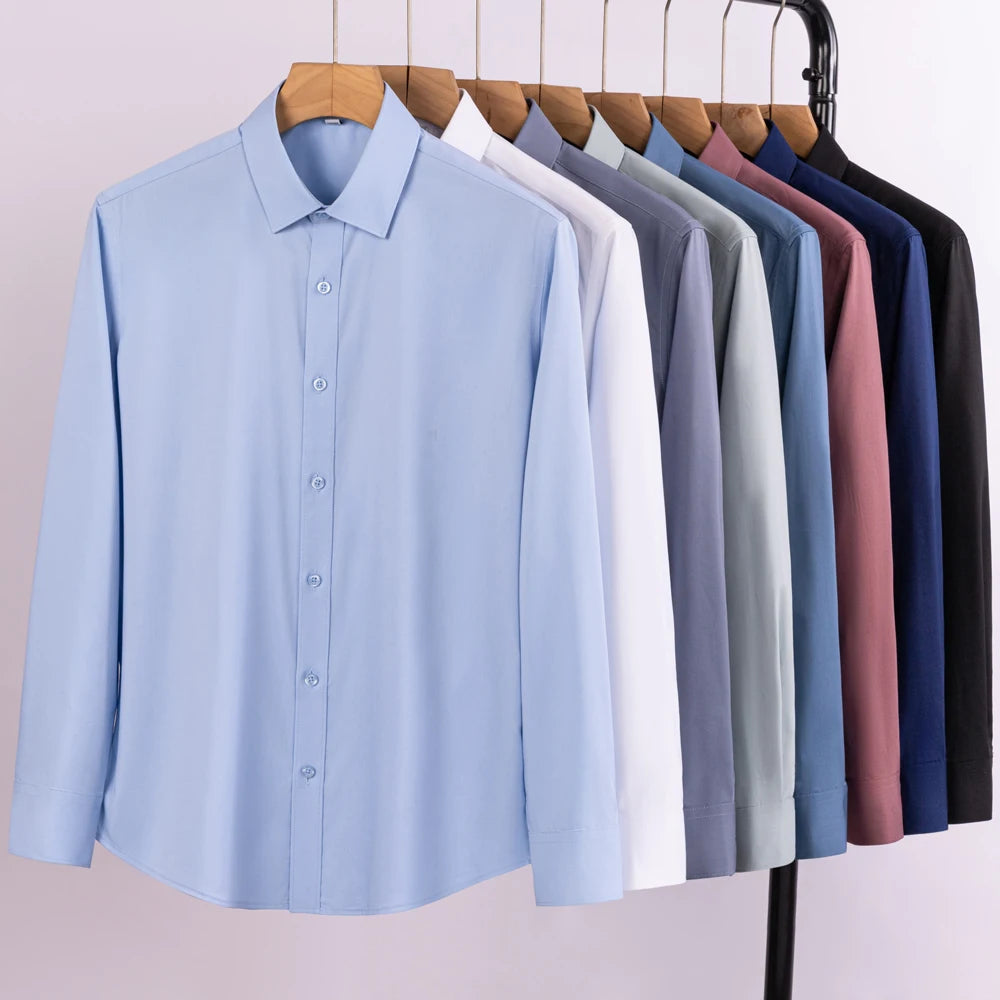 Men's Dress Shirt Pocket Comfortable Soft Regular Fit Long Sleeve