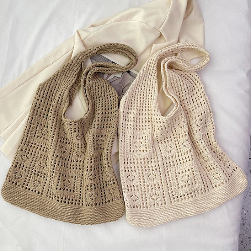 Knitted Handbags Beach Bags Shoulder Casual Tote