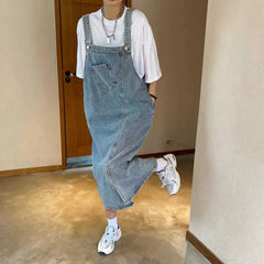 Summer Denim Overall Dress Women Sleeveless Jeans Fashion