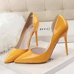 Women High Heels Yellow Pumps Office Stiletto Wedding Bridal